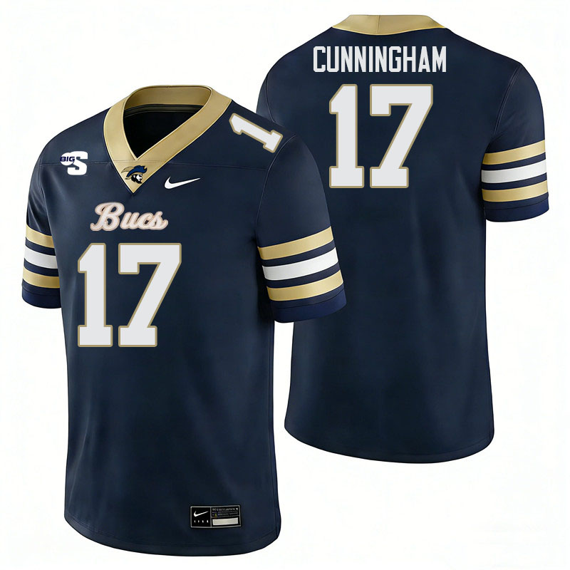 Charleston Southern Buccaneers #17 Rashawn Cunningham College Football Jerseys,Uniforms-Navy